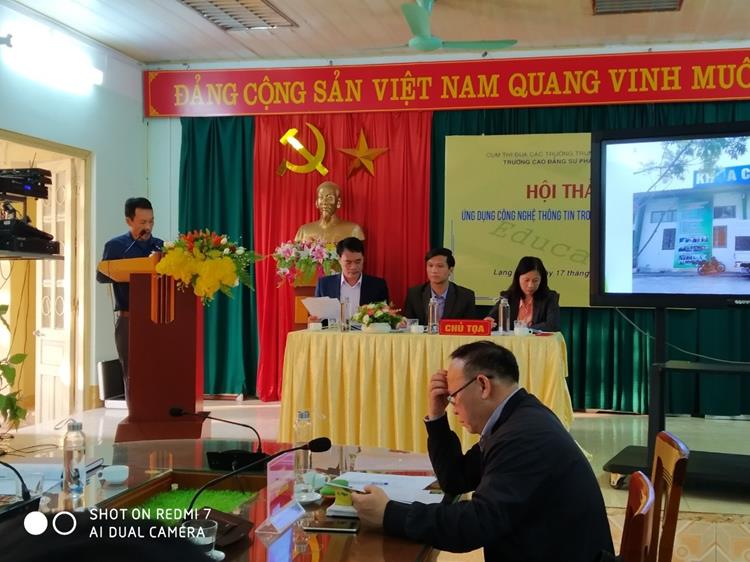 Trường CĐSP Lạng Sơn tổ chức thành công Hội thảo Khoa học "Ứng dụng công nghệ thông tin trong quản lý và dạy học” của cụm thi đua các trường Trung cấp, Cao đẳng trên địa bàn tỉnh Lạng Sơn